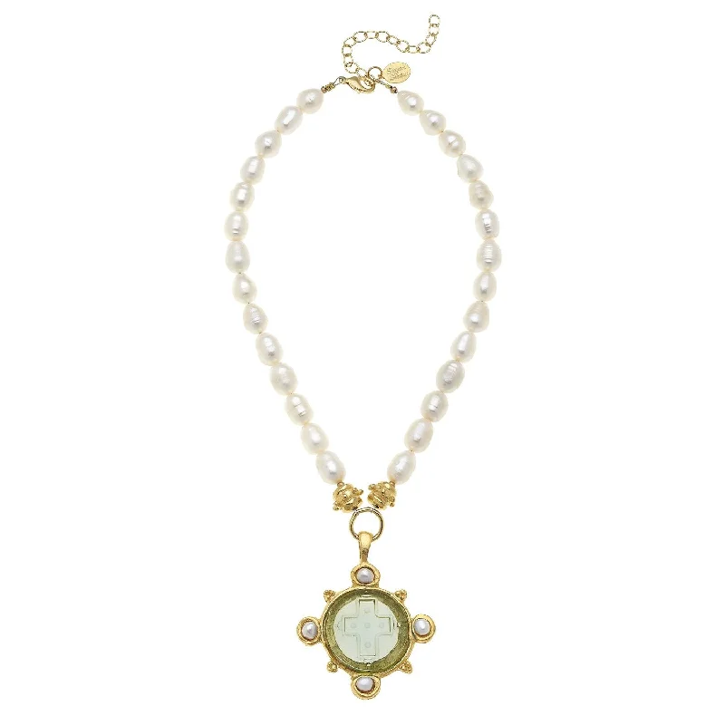 Venetian Glass Marie Cross Necklace