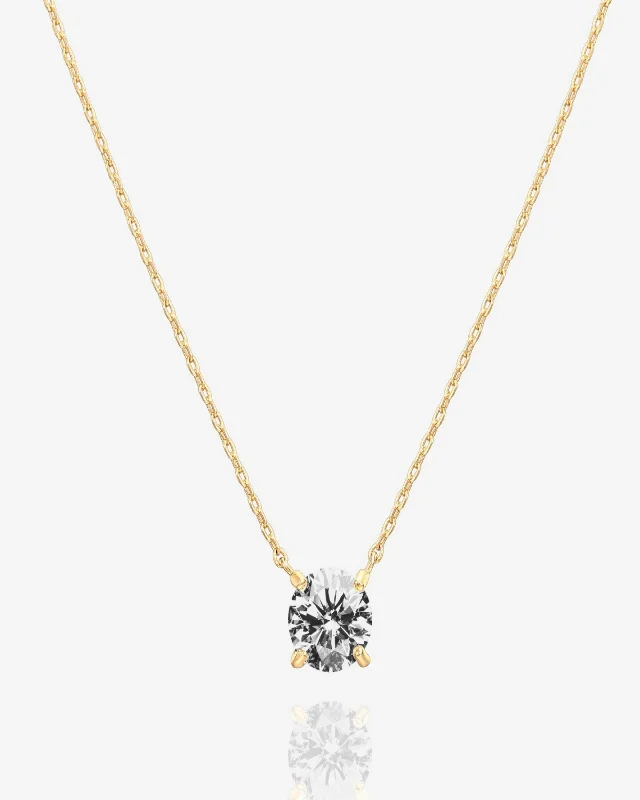 Vermeil Solitaire Necklace