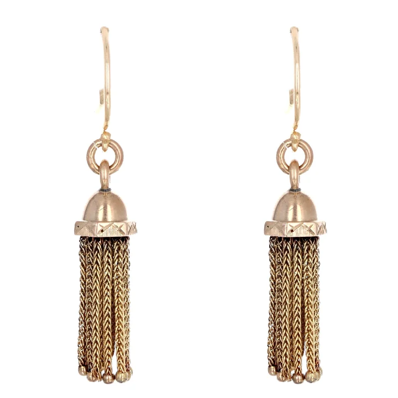 Victorian 14K Yellow Gold Tassel Earrings