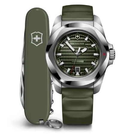 Victorinox I.N.O.X. 41mm Watch Green Dial Comes with Pocket Knife